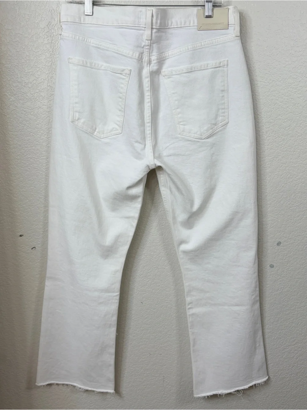 COH Citizens of Humanity White Cropped Kick It Ankle High Rise Jeans 30/26